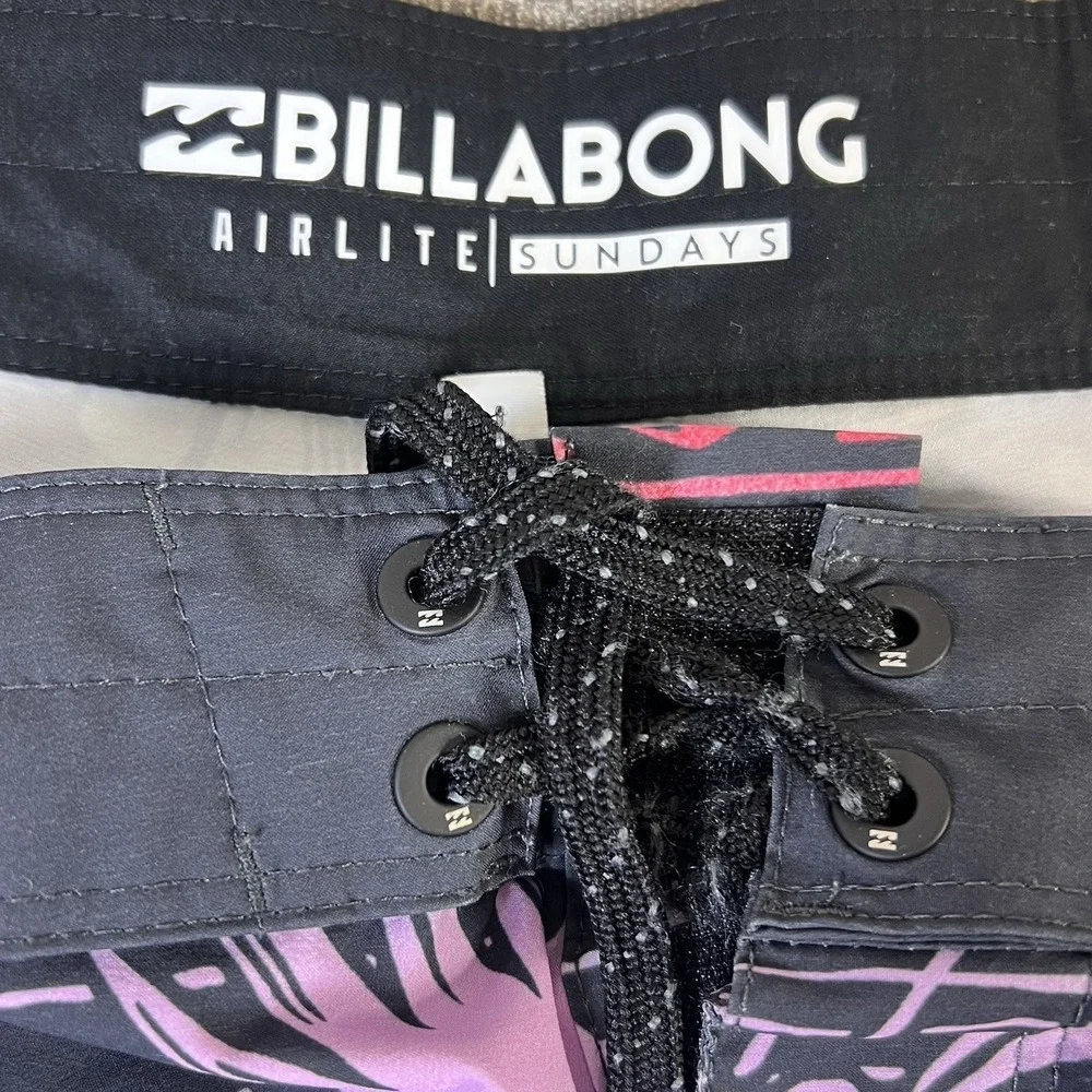 Vintage Y2K Billabong Airlite Sundays Men Board Shorts 34 Black Surf Swim Grunge